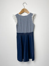 Load image into Gallery viewer, Striped Original Navy Dress Size 5-6 Years

