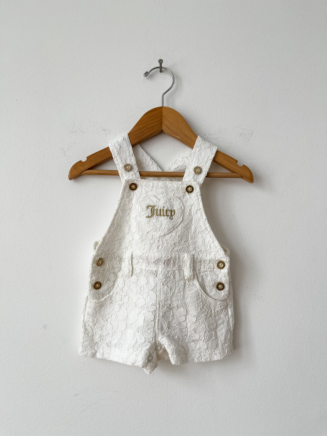 White Juicy Couture Overalls Size 0-3 Months