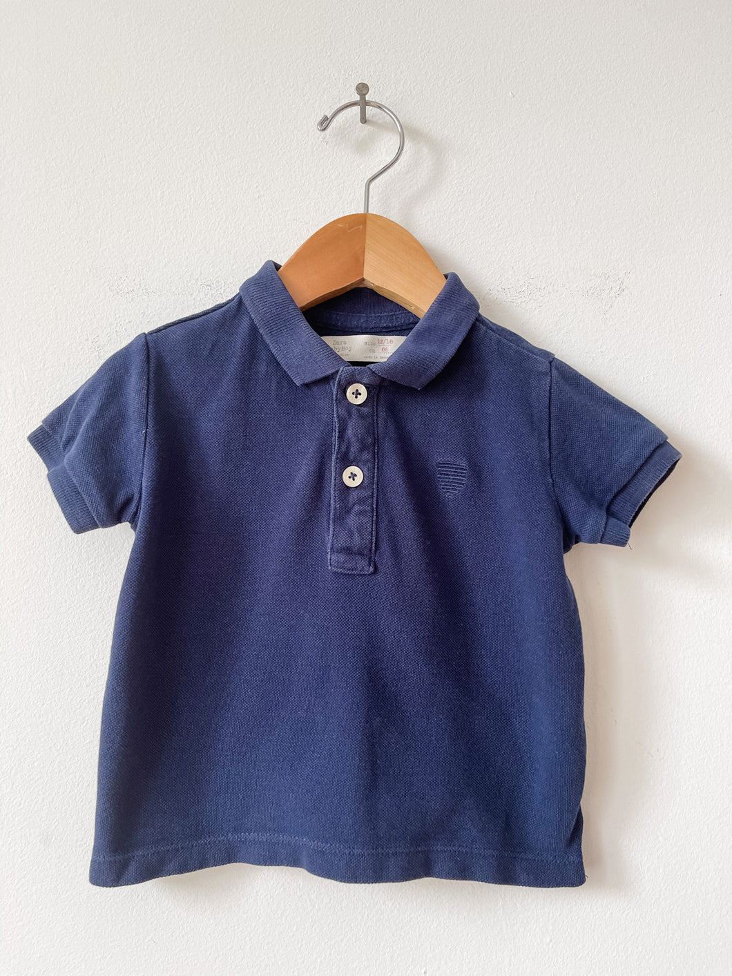 Boys Blue Zara Polo Shirt Size 12-18 Months