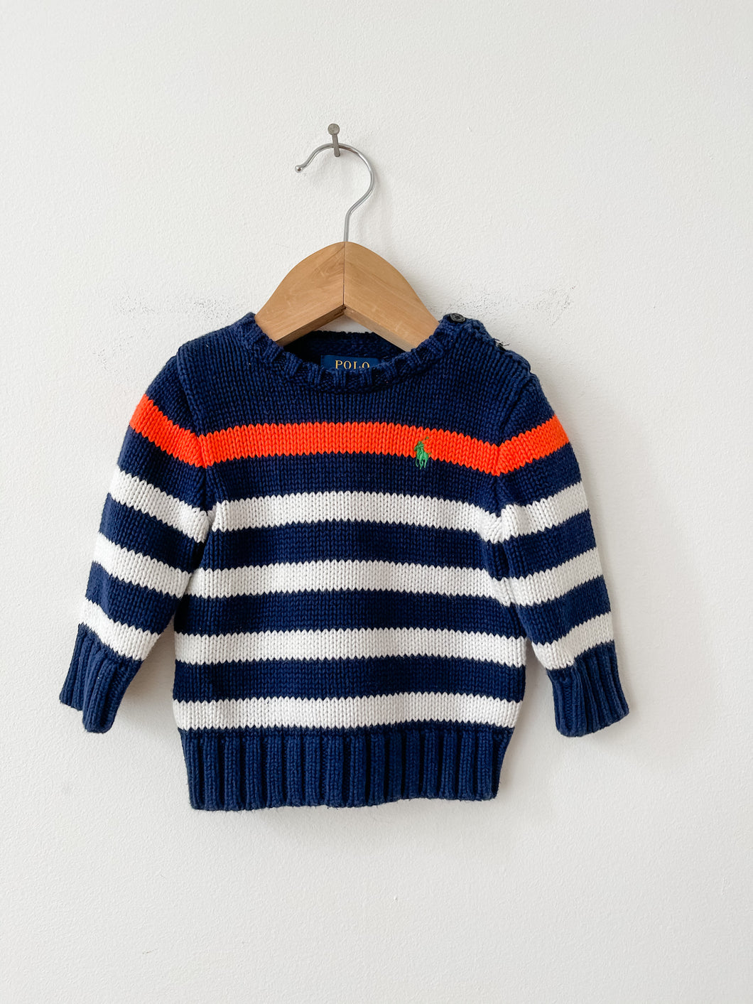 Boys Blue Polo Ralph Lauren Knit Sweater Size 9 Months