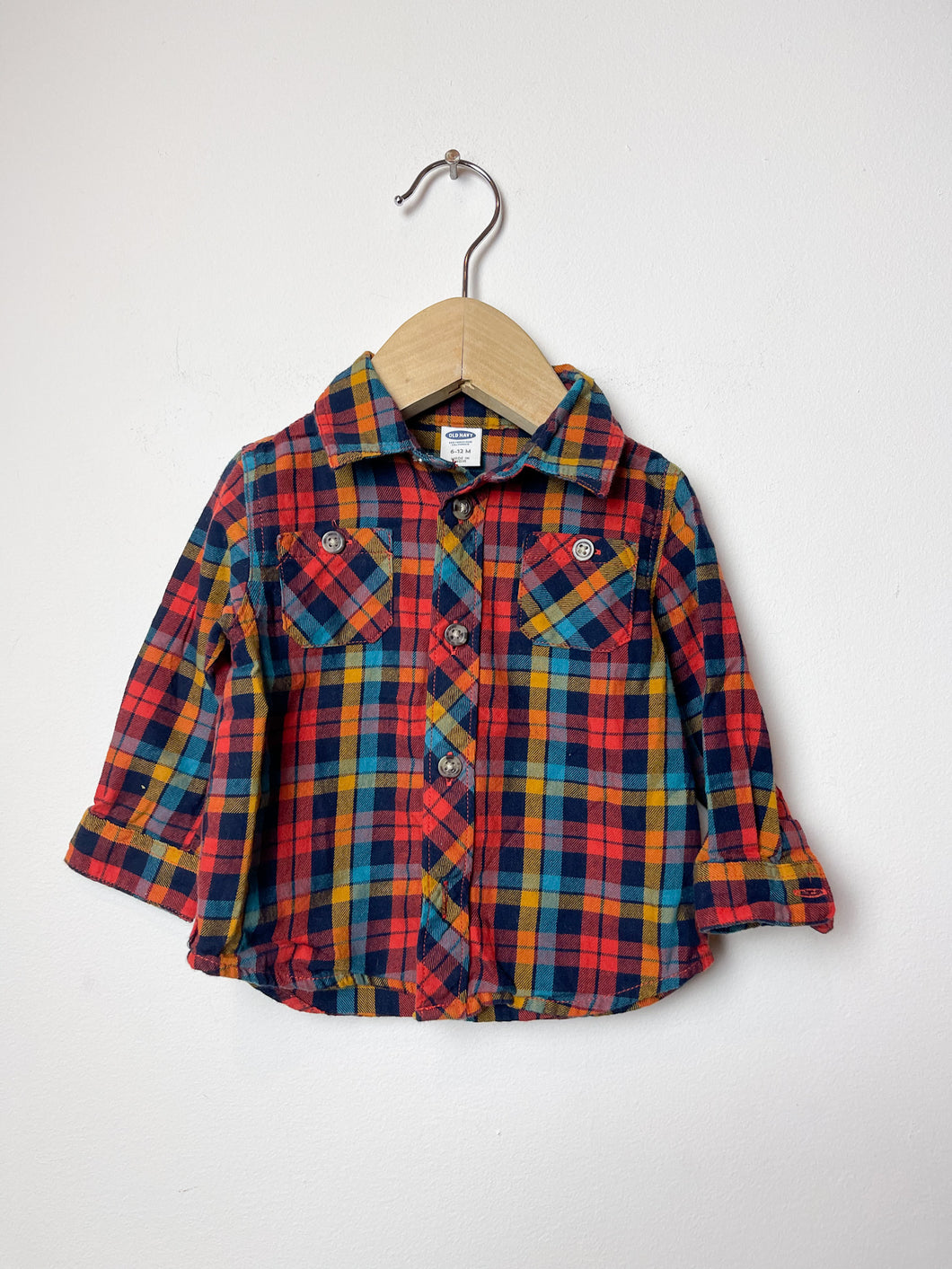 Plaid Old Navy Shirt Size 6-12 Months