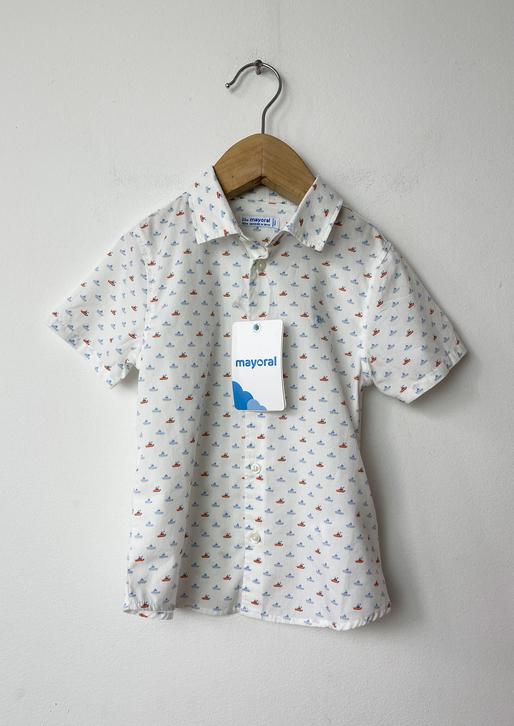 White Mayoral Shirt Size 24 Months