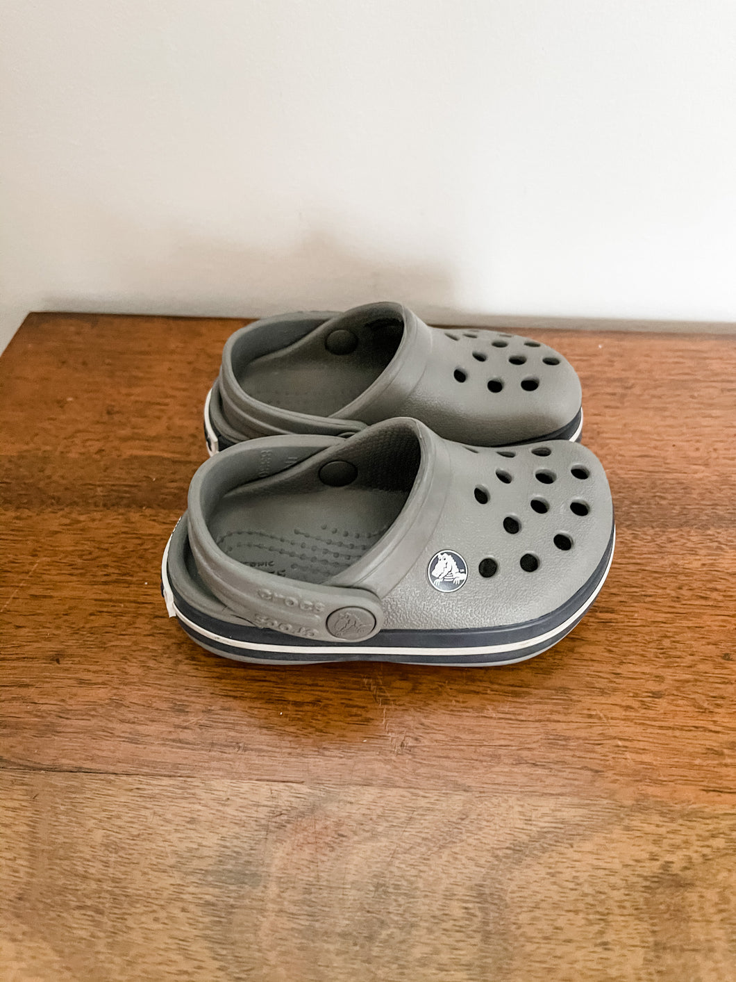 Kids Grey Crocs Size 4
