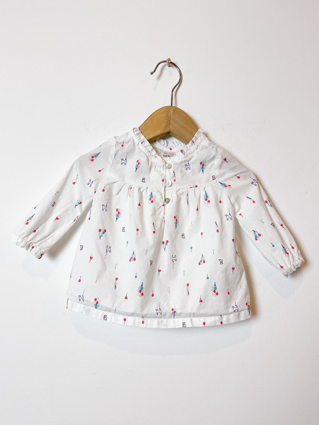 Girls White Carters Shirt Size 9 Months